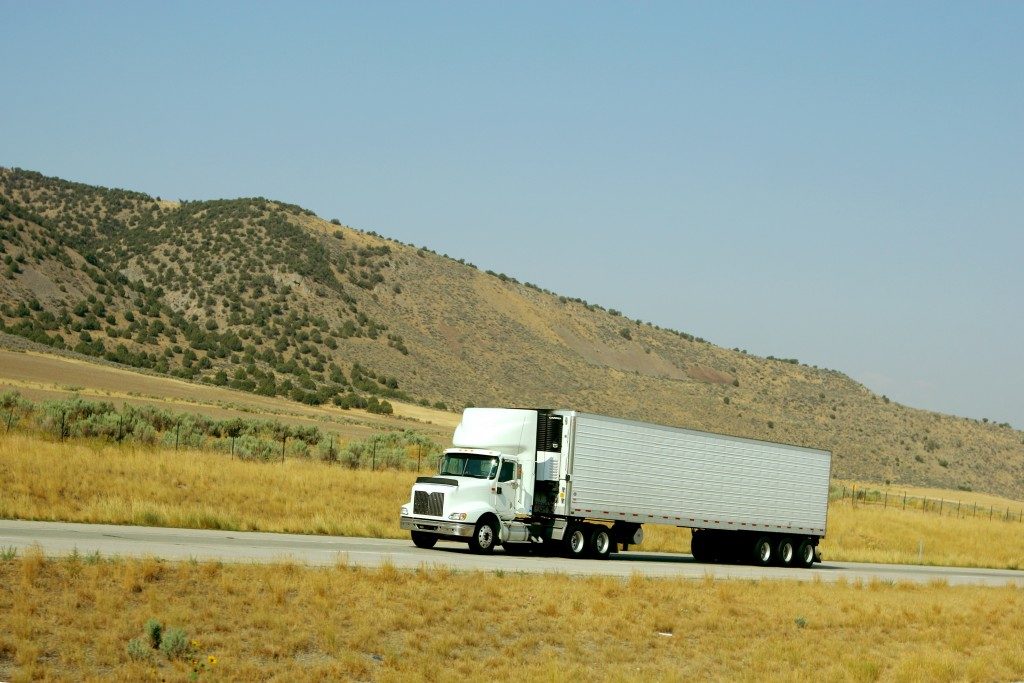 a truck carrying goods