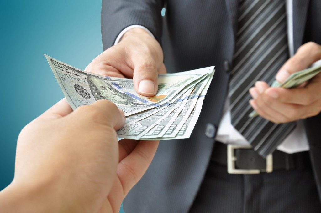 receiving money from businessman