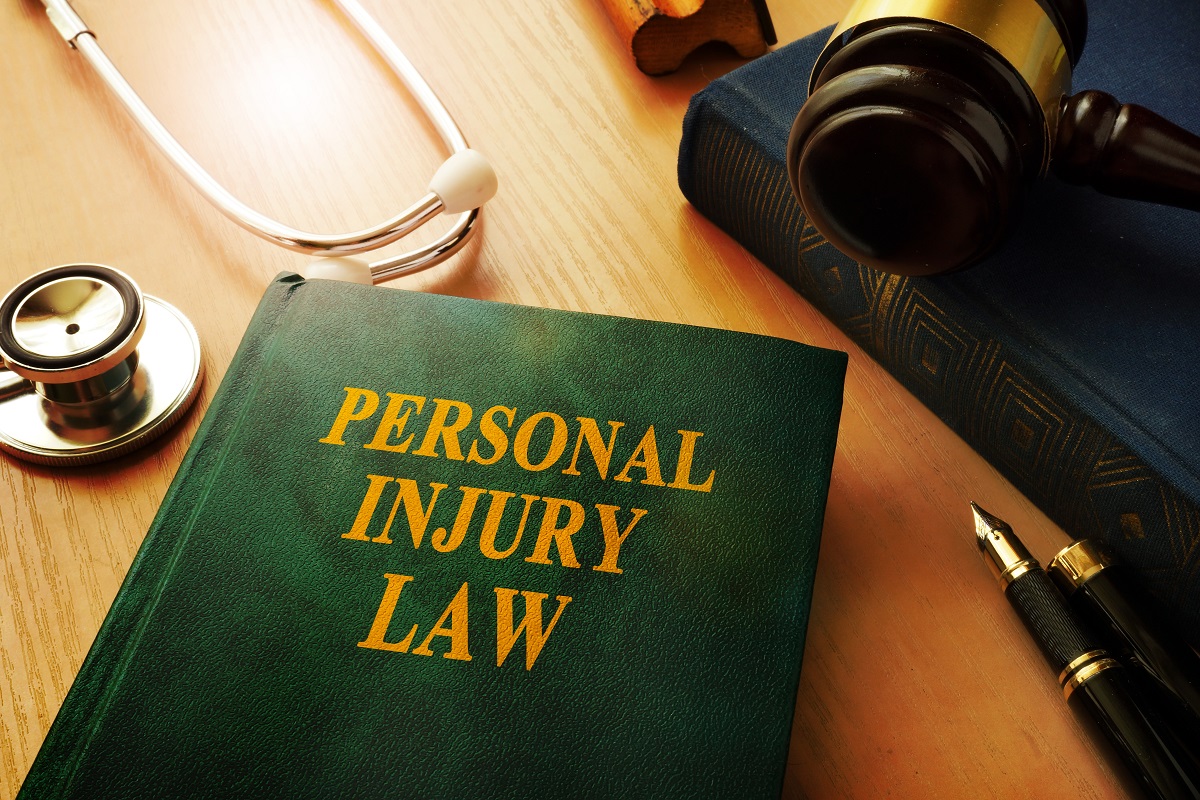 personal injury law book on a table