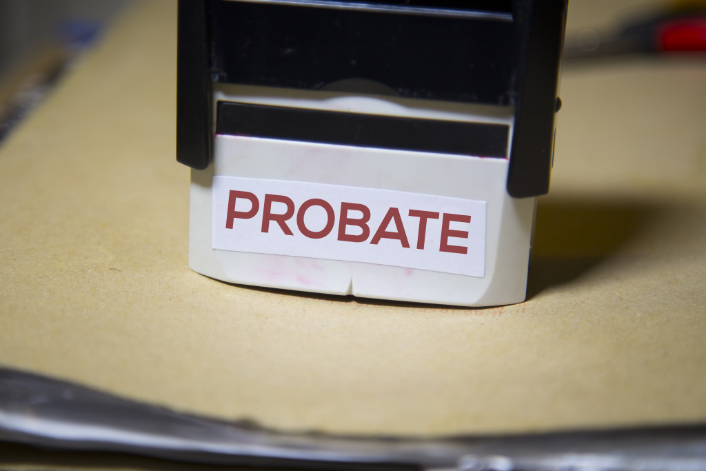 A stamp labeled with the word PROBATE