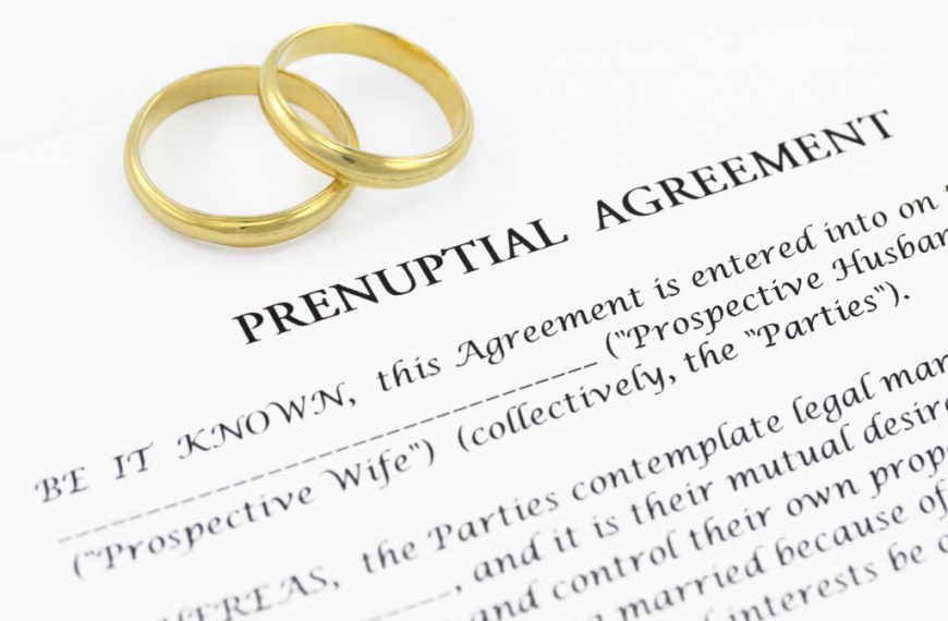 A prenuptial agreement document